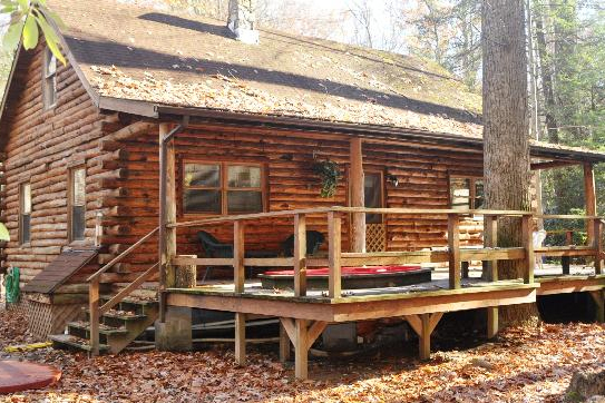 Front of Big Poplar Riverfront Cabin in West Virginia