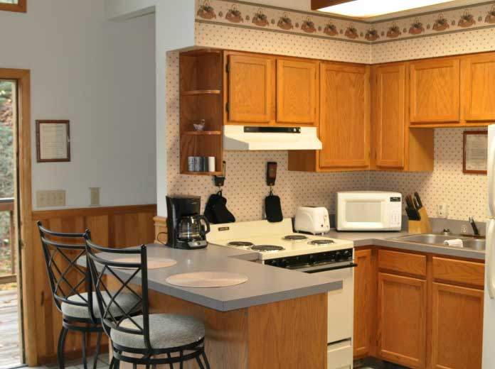 Kitchen Area with Bar Stools