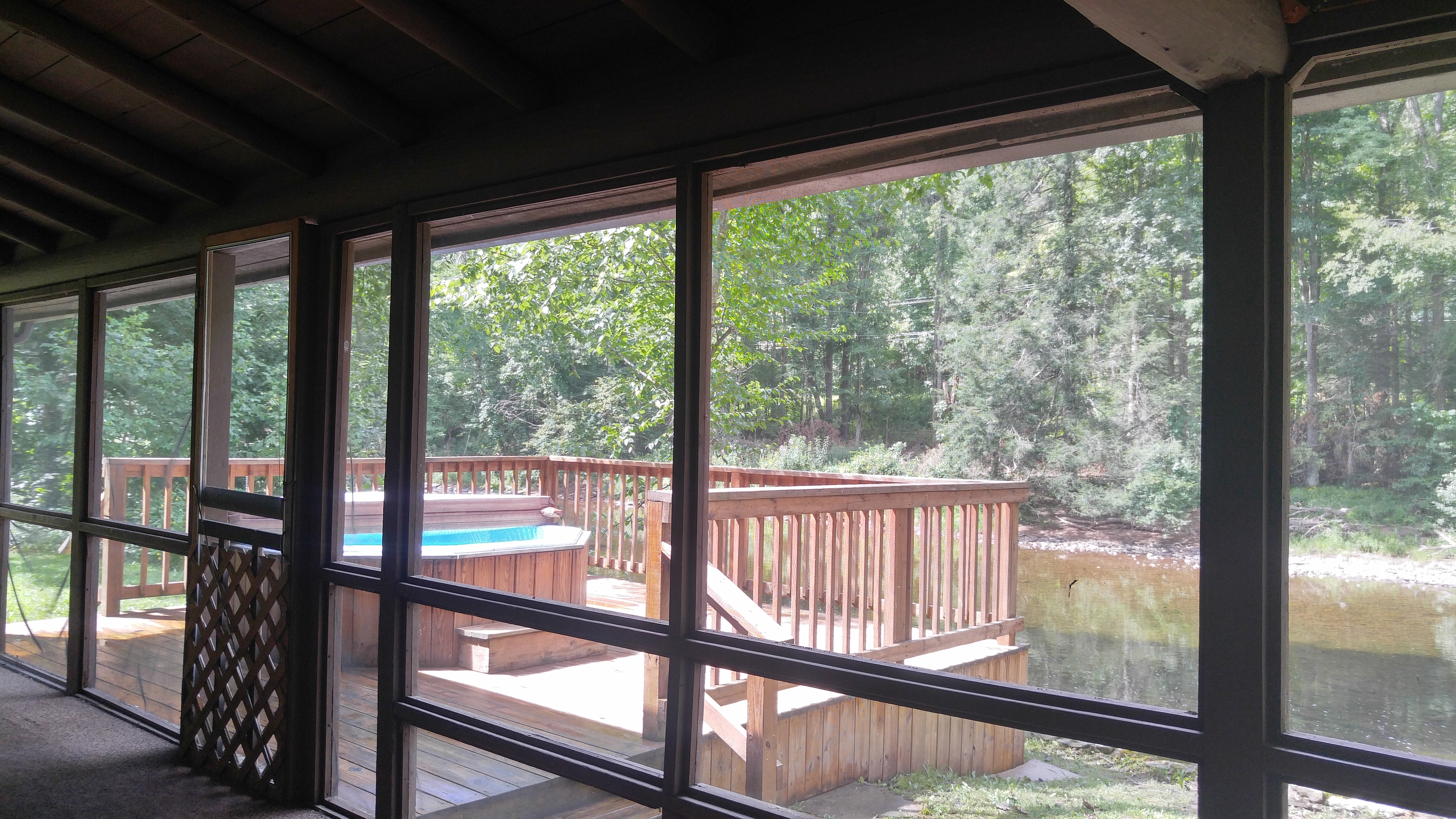 Rhododendron View of River From Screened in Area