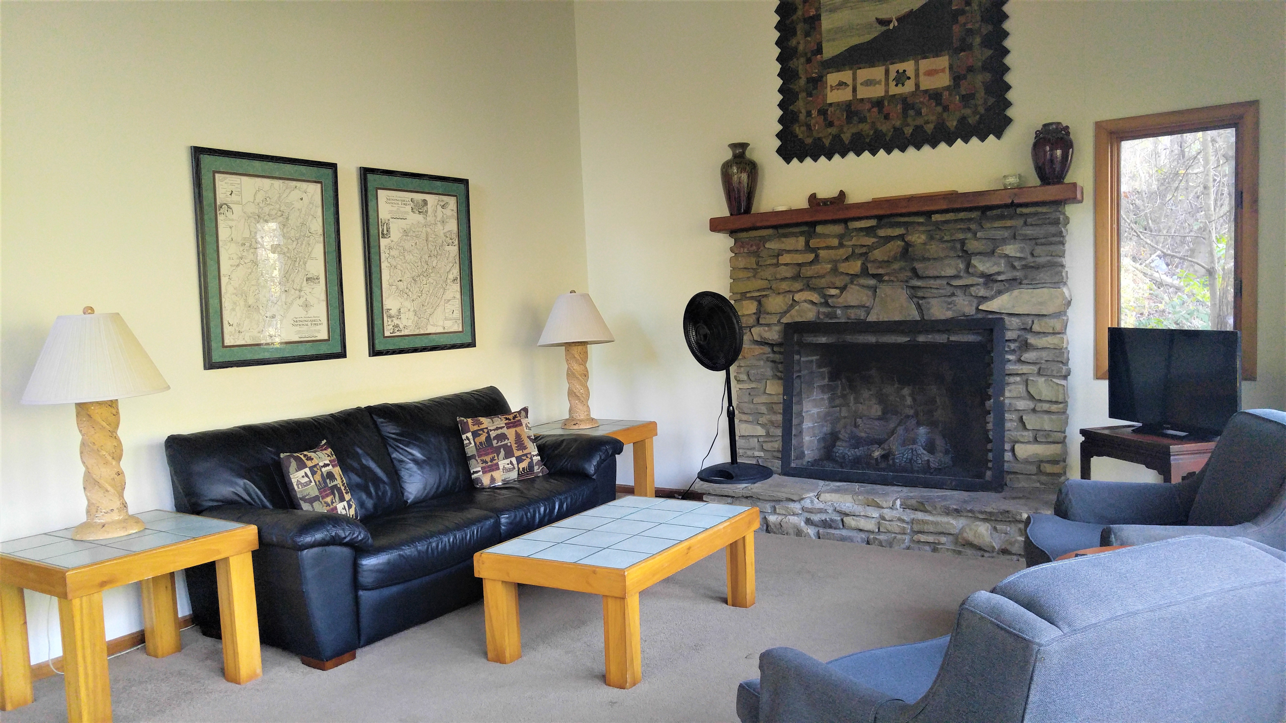 Treehouse Stone Fireplace